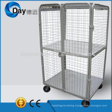 HM-8C stainless steel laundry basket wheels with 2 doors, with lid, with clapboard, bear 500kgs